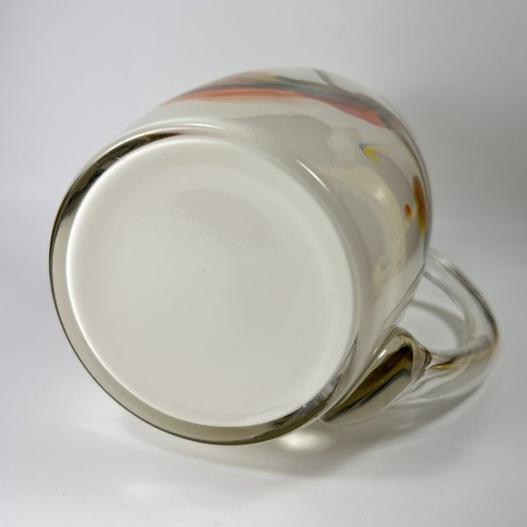 Vtg Dalian Snowflake Color Swirl Glass Pitcher Jug Art Glass MCM Collectible - Picture 7 of 16
